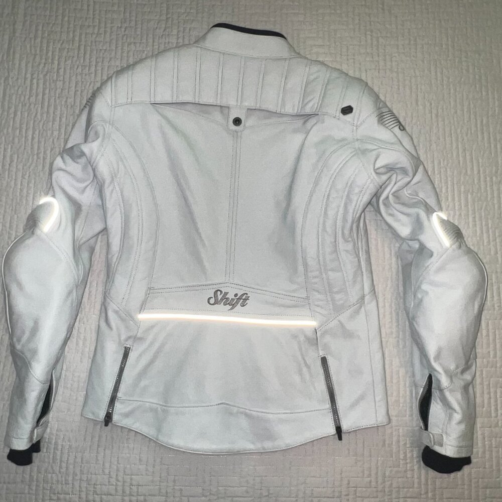 Shift White Leather Motorcycle Jacket - image 3